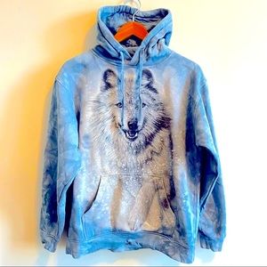 The Mountain blue wolf hoodie M